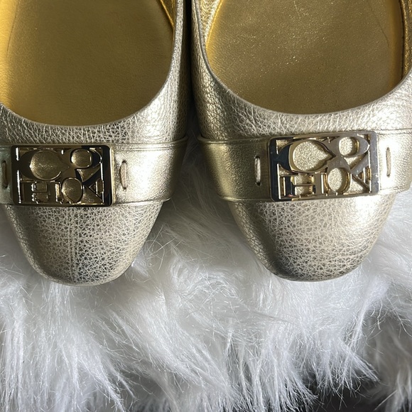 Coach Gold Ballet Flat Shoe - Picture 3 of 5
